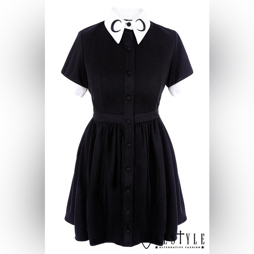 Restyle Black and White Goth Witchy Dress
